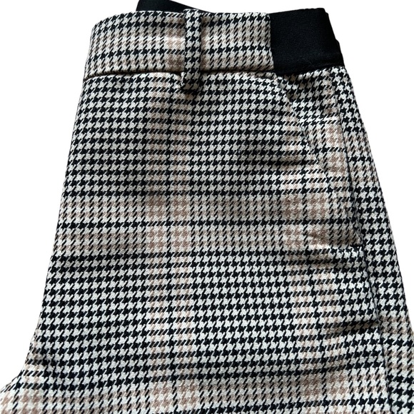 Tan Black & White Gingham Plaid slacks - ankle length size 2 - Picture 2 of 5